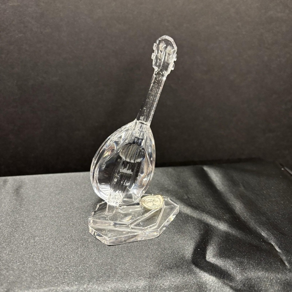 Vintage Kristakolor 6" 24% Lead Crystal‎ Glass Band Instrument Mandolin - Picture 6 of 8
